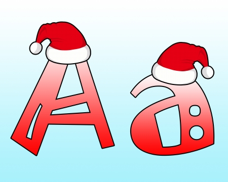 English alphabet Cross wearing a Santa hat の写真素材