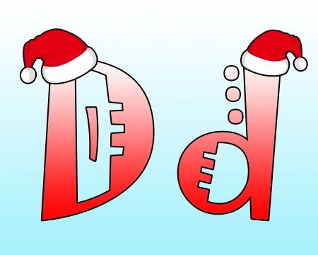 English alphabet Cross wearing a Santa hat の写真素材