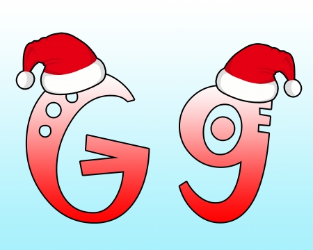English alphabet Cross wearing a Santa hat の写真素材