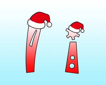 English alphabet Cross wearing a Santa hat の写真素材