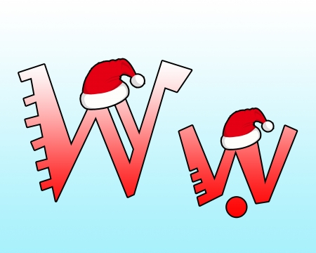 English alphabet Cross wearing a Santa hat の写真素材