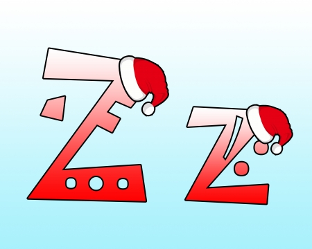 English alphabet Cross wearing a Santa hat の写真素材