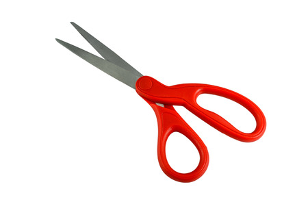 Red scissors are very sharp.の写真素材