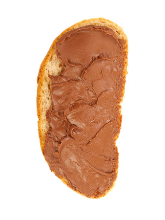 Sweet sandwich with chocolate oil isolated on a white background.の写真素材