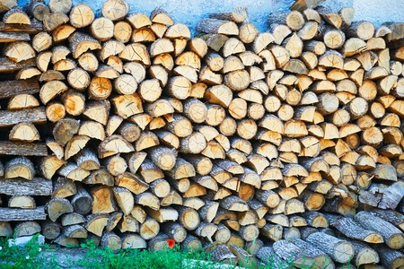 Firewood backgroundの写真素材