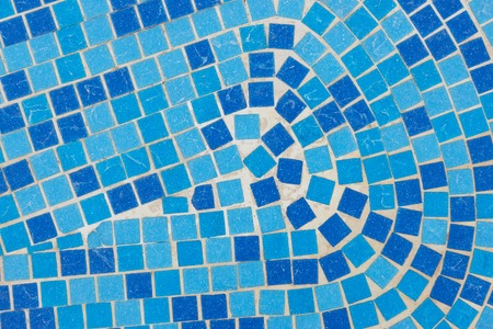 Blue mosaic tiles for swimming pool backgroundの写真素材