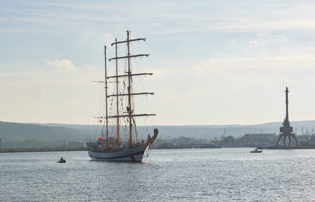 Varna, Bulgaria - October 02: International Regatta SCF BLACK SEA TALL SHIPS REGATA 2016. Ship in the seaの写真素材