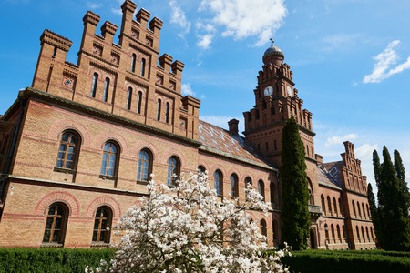 CHERNIVTSI, UKRAINE April 17, 2017: Facade of Yuriy Fedkovych Chernivtsi National University.のeditorial素材