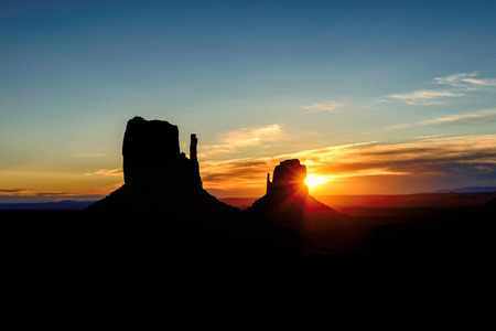 Beautiful sunrise over iconic Monument Valley Arizona USAの写真素材