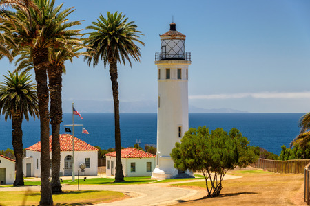 Point Vincente Lighthouse in Los Angeles, Californiaの写真素材