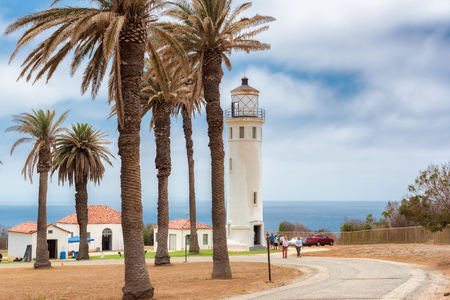 California coast and Point Vicente Lighthouse, Los Angeles, California.のeditorial素材