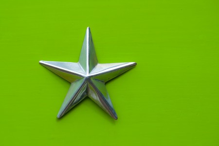 star on green backgroundの写真素材