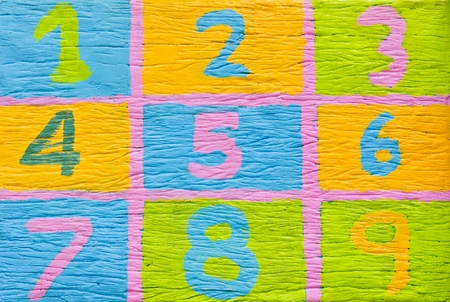 Colorful number 1-9 one to nineの写真素材