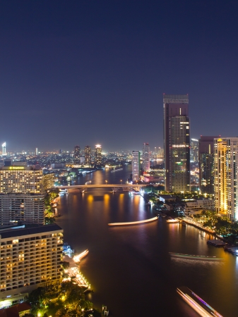 Cityscape of Bangkok Thailand at Jaopraya riversideの写真素材