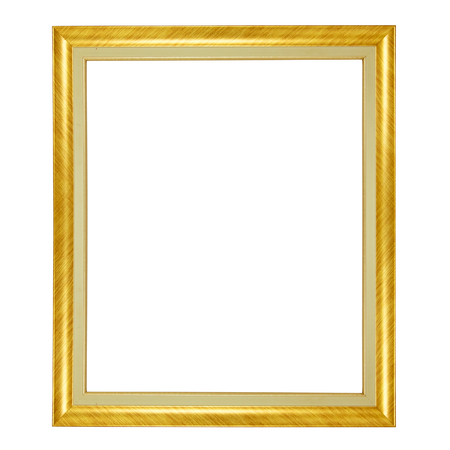 Gold frame isolated on white backgroundの写真素材