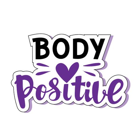 Body positive calligraphy lettering on a white backgroundのイラスト素材