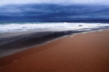 stormy beach の写真素材
