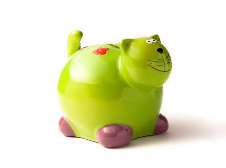 green piggy bank の写真素材