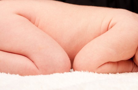closeup of a baby`s skin 