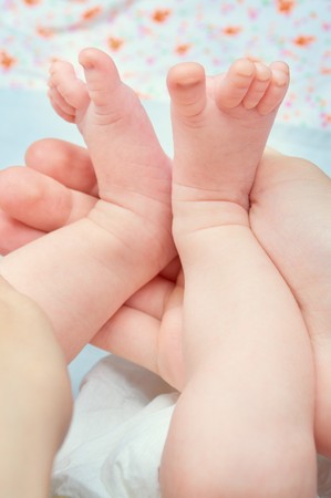 closeup of a baby`s feet