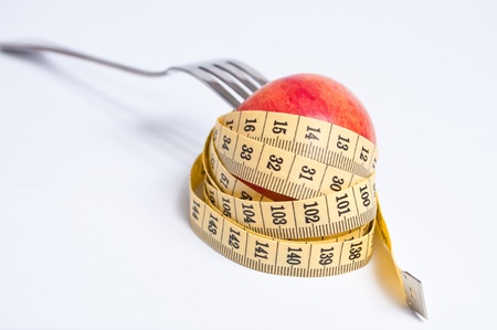 measuring tape on a fork conceptの写真素材