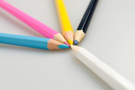 Concept of a colored pencilsの写真素材