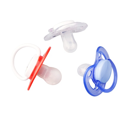 Different Baby dummies isolated over white