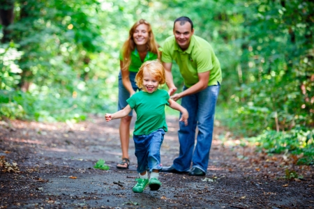 Portrait of Happy Family In Park - outdoor shotの写真素材