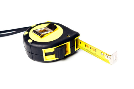 Measure tape ruler isolated on white background.
