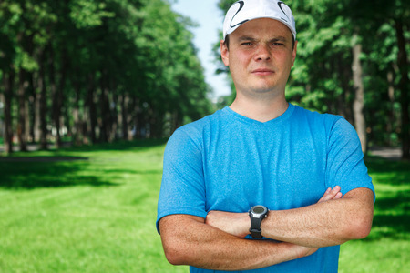 Fitness instructor outdoor portrait.の写真素材