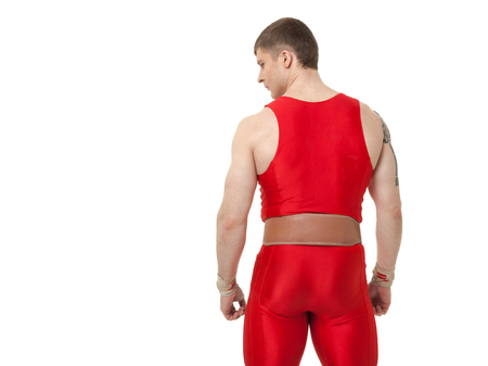 Portrait of professional athlete isolated on white background.の写真素材