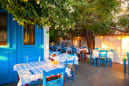 CYPRUS, AYIA NAPA - SEPTEMBER 25 2016: classic Cypriot taverna.のeditorial素材