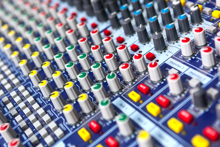 Professional sound engineer audio mixing concole.の写真素材