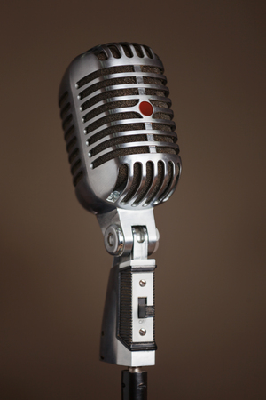 Close up of legendary retro microphone.の写真素材