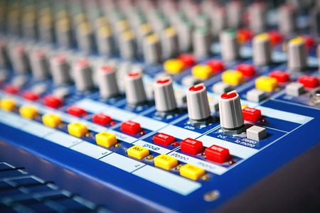 Professional sound engineer audio mixing concole.の写真素材
