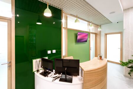 Modern interior design. Lobby at  dental clinic.の写真素材