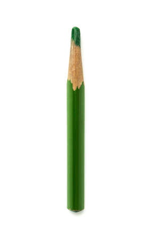 Green Pencil isolated on white background. Top view.の写真素材