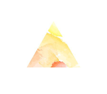 Colorful abstract watercolor triangle in warm orange colors. Modern creative watercolor background for trendy design.のイラスト素材