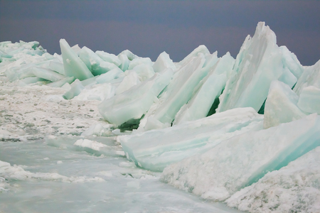 Frozen sea - group of icebergsの写真素材