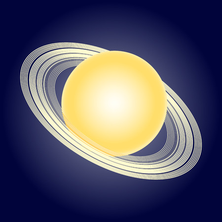 Schematic model of the planet Saturn. Astronomical symbols. Vector illustrationのイラスト素材