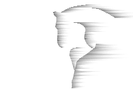 Racing galloping running horse. Abstract black sketch design isolated on white. Silhouette line point dots fast speed concept vector illustrationのイラスト素材