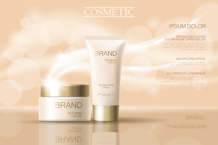 Realistic delicate cosmetic ads banner template.のイラスト素材