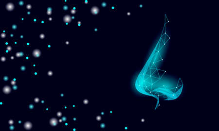 Nose 3D hay rhinitis pollen reaction. Seasonal spring pollinosis sick atopic treatment concept. Drugstore allergy poster template online vectorのイラスト素材