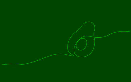 One continuous line fresh avocado icon. Vegetables salad fruit healthy lifestyle symbol template....