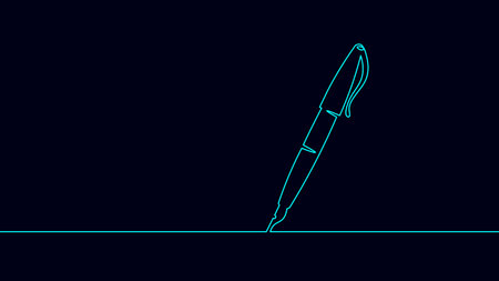 Digital signature writing concept. Sign on tablet touch screen terminal. Digital pen online internet data security drawing device vector illustrationのイラスト素材