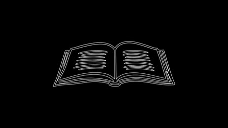Single continuous line art education book. Learning apps master degree academy graduate online. Design one stroke sketch outline drawing vector illustration artのイラスト素材