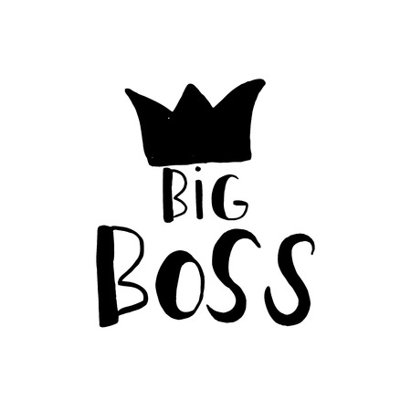 Big boss - quote lettering isolated on white background. Print for poster, t-shirt, bags, postcard, sweatshirt, flyer. Big Boss phrase. Vector illustration.のイラスト素材