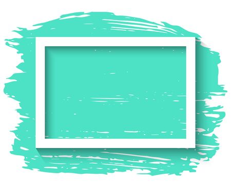 White frame and ink brush stroke on the white background. Vector illustration.のイラスト素材