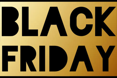 Black friday sale banner. Black Friday phrase on gold Background. Vector illustration.のイラスト素材