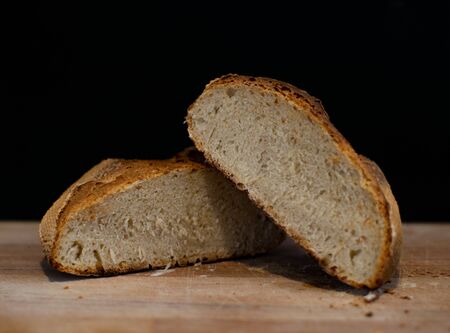 white bread cut in two